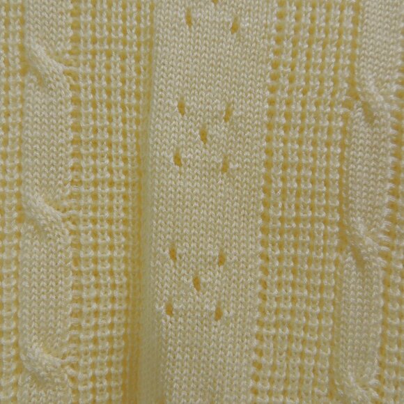 Vintage 70's Sears Junior Bazaar Pullover Sweater Cables Yellow Small - Picture 3 of 5